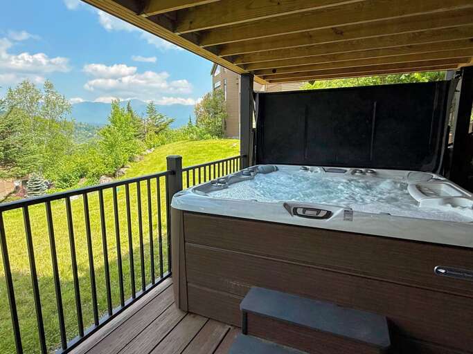 After a day hiking or on the slopes, unwind in the outdoor hot tub, the perfect way to soak in the mountain air. After a day hiking or on the slopes, unwind in the outdoor hot tub, the perfect way to soak in the mountain air.