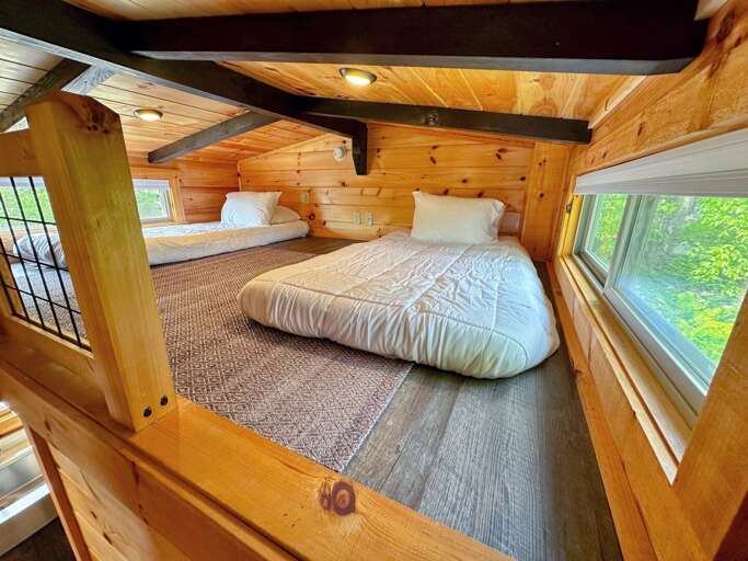 Loft with two twin beds.
