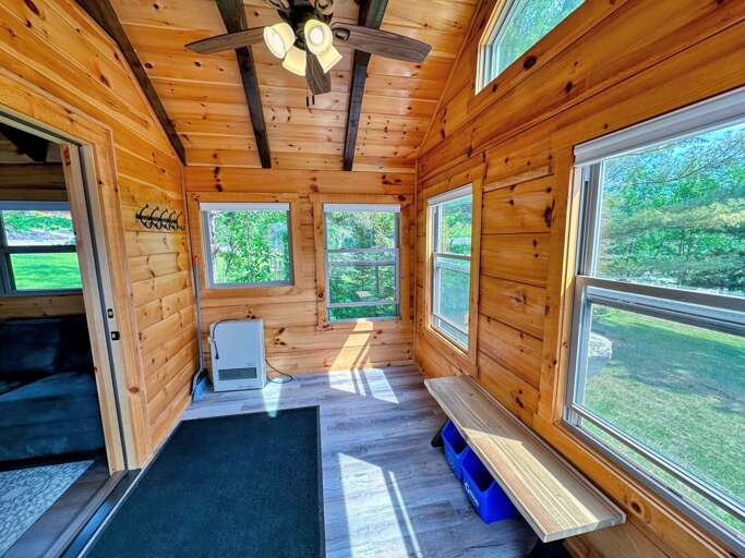 A large mudroom. A large mudroom.