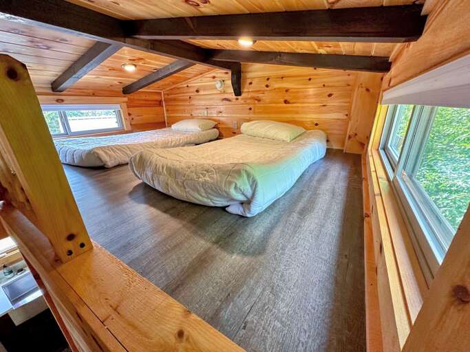 Loft with two twin beds.