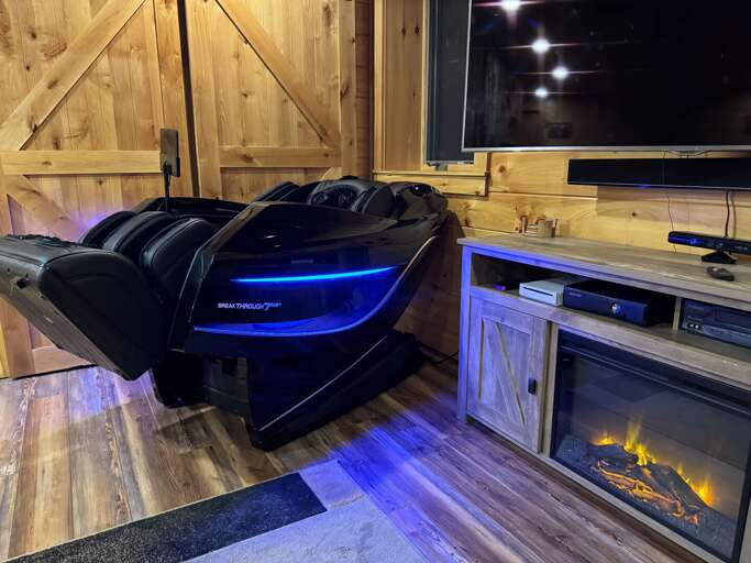 A massage chair for some R&R at the end of the day!