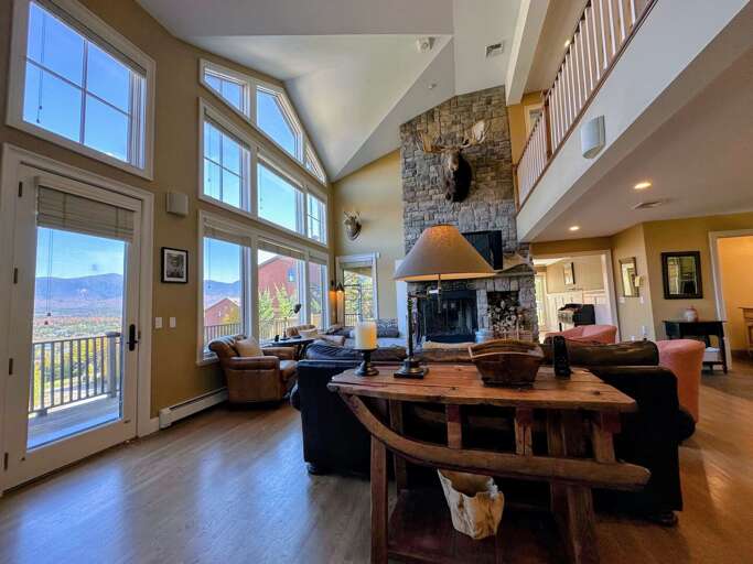 Main Living Room with wood burning fireplace Main Living Room with wood burning fireplace