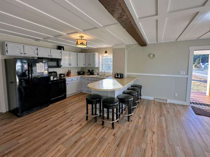 Kitchen and primary entry area