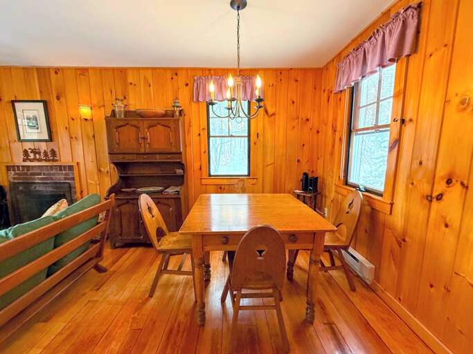 The dining area is adjacent to living area and kitchen