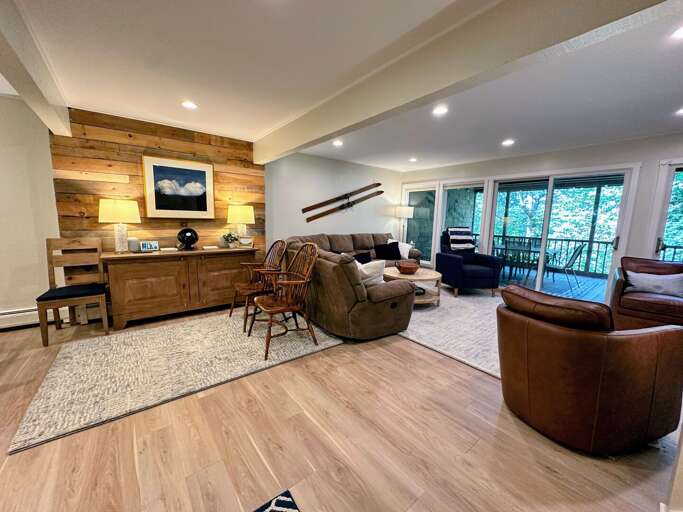 Main level with kitchen, dining and living areas