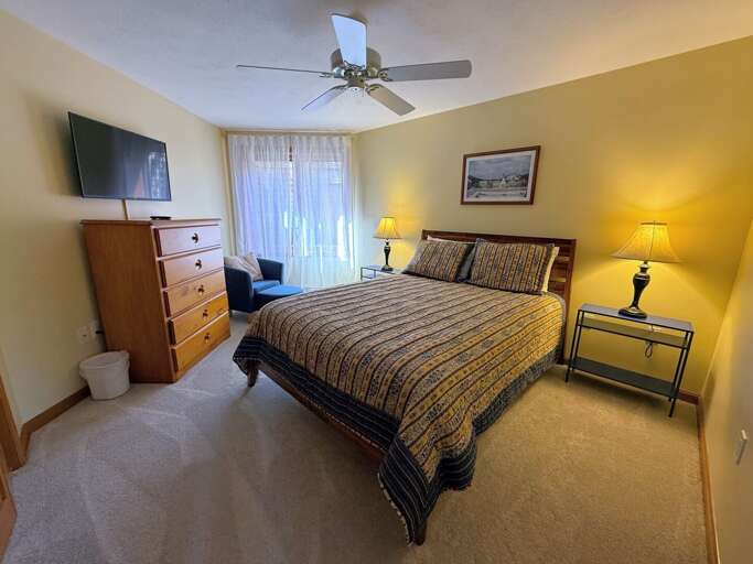 Lower Level Queen Bedroom with TV.