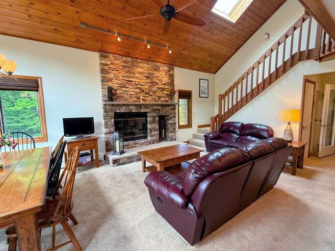 Cozy gas fireplace; wood not needed