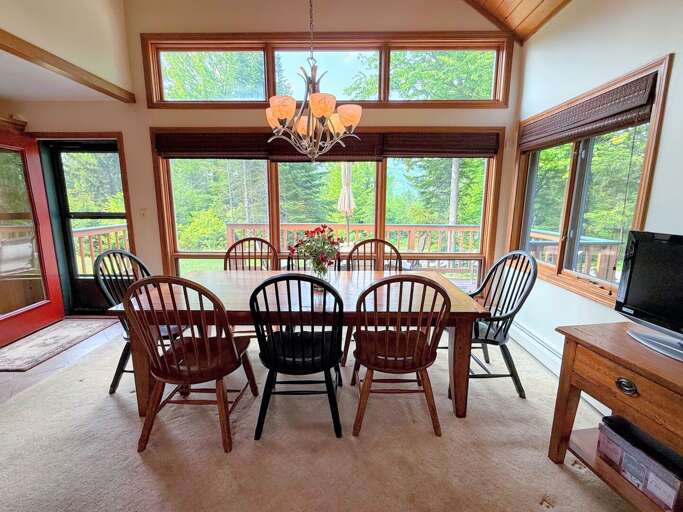 Dining table with seating for eight