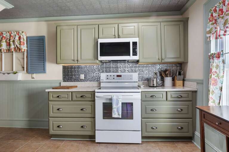 Enjoy the modern amenities like a fully equipped kitchen.