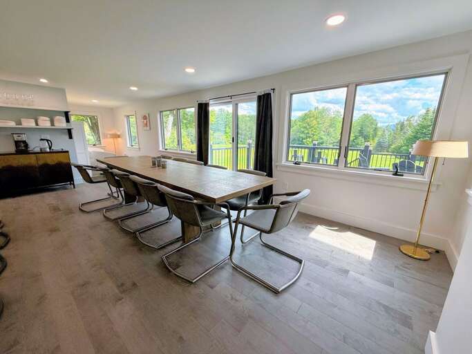 Large dining table with seaitng for 12.