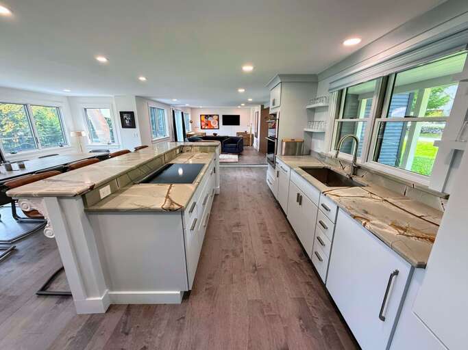 Modern kitchen with induction stovetop