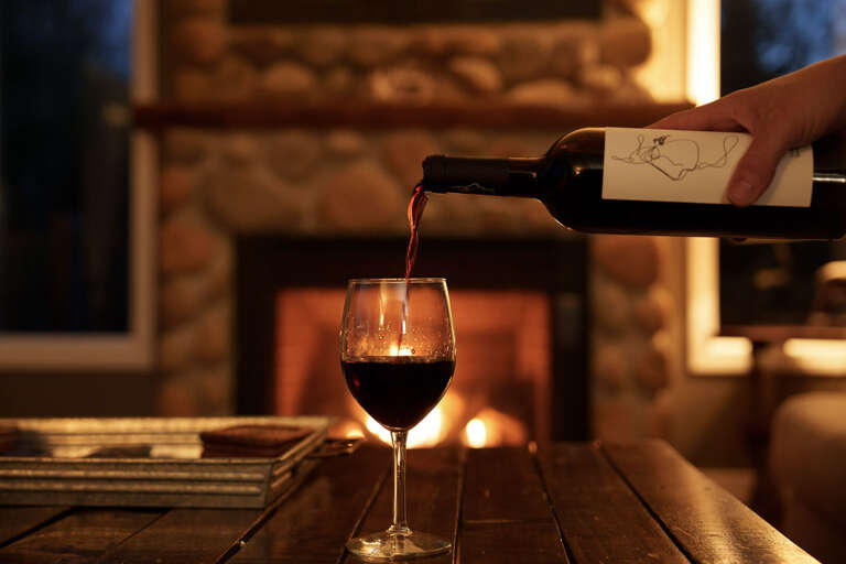 A convenient gas fireplace makes for a very cozy evening