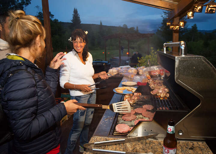 An outdoor kitchen makes it easy to feed large groups - and it's so much fun!