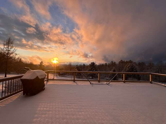 Expansive deck with great sunset views