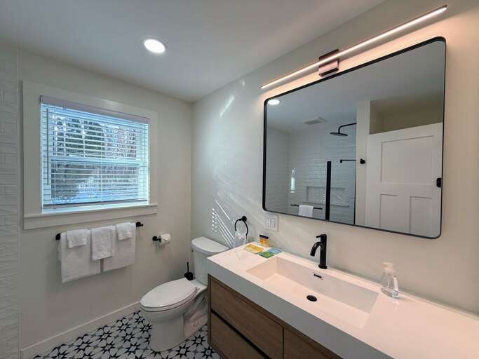 Newly remodeled bathrooms with heated floors