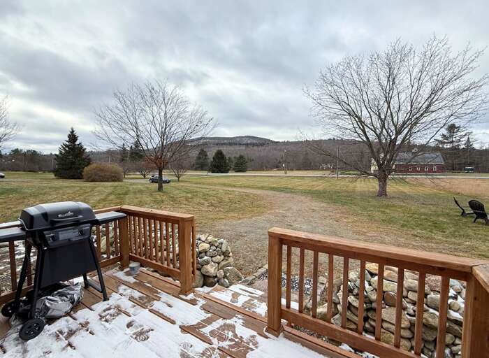 Front deck with propane grill