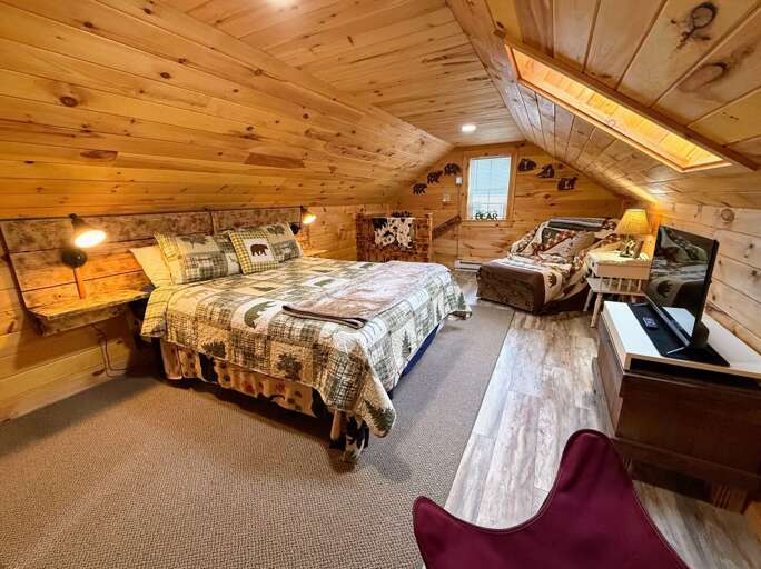 Primary upstairs bedroom with King Bed