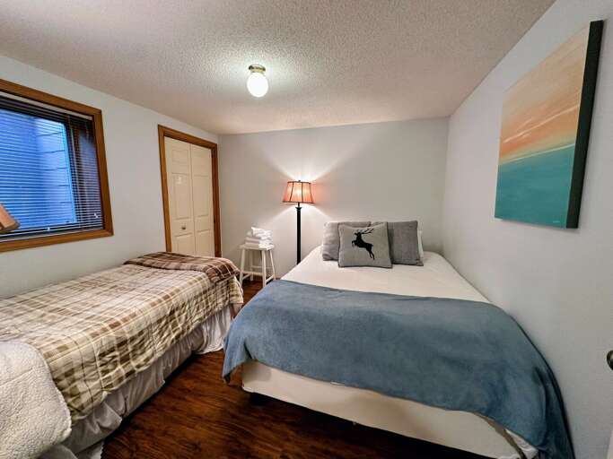 Lower level bedroom with Full and Twin bed