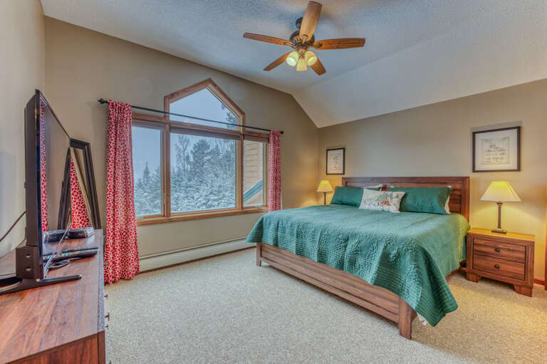 Upper Level King Bedroom with TV and Ensuite Bath