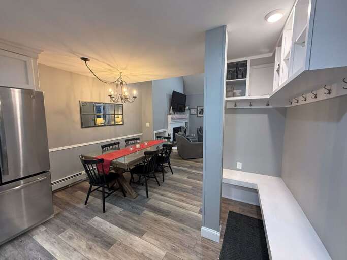 Dining table offers seating for 6