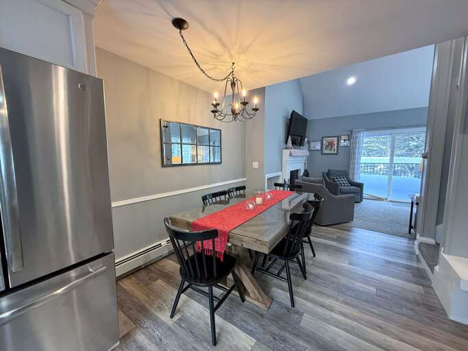 Dining table offers seating for 6