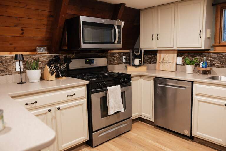 Enjoy the convenience and cost savings of a full sized kitchen