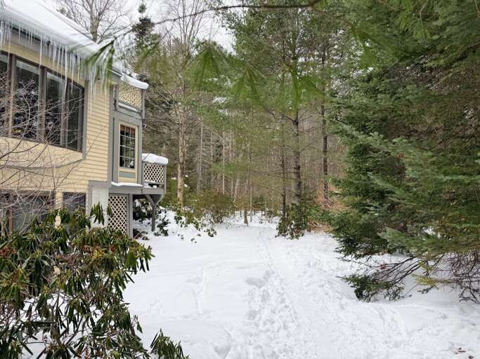 A trail behind the house offers a great opportunity to connect with nature
