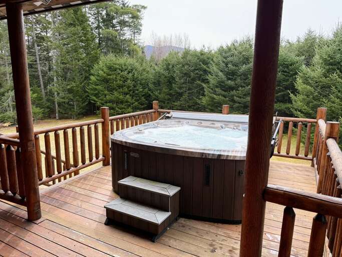 Hot Tub with mountains in the background