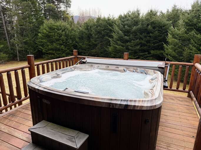 Hot Tub with mountains in the background