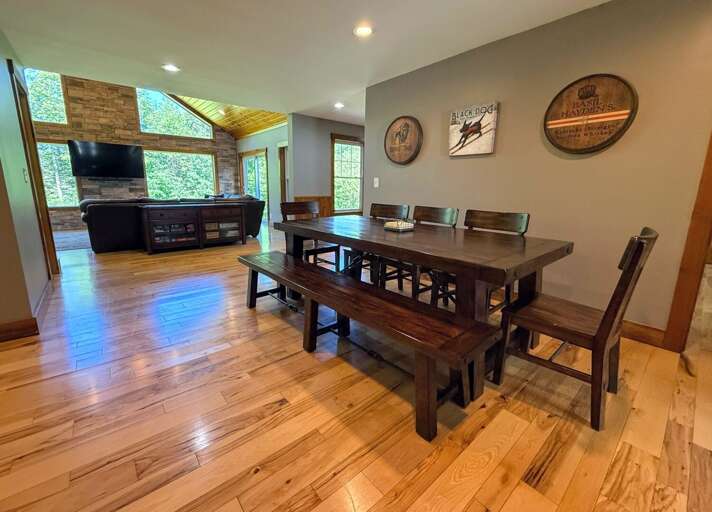 Enjoy home cooked meals with the convenience of a large dining table