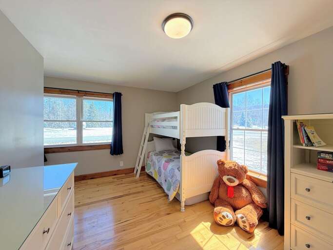 Main Level Bunk Room with Twin Bed + Twin-over-Twin Bunk