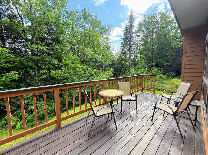 A lovely garden feel deck off of the living room.