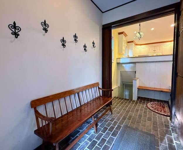 A spacious mudroom and laundry area.