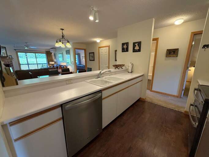 Kitchen with stainless steel appliances