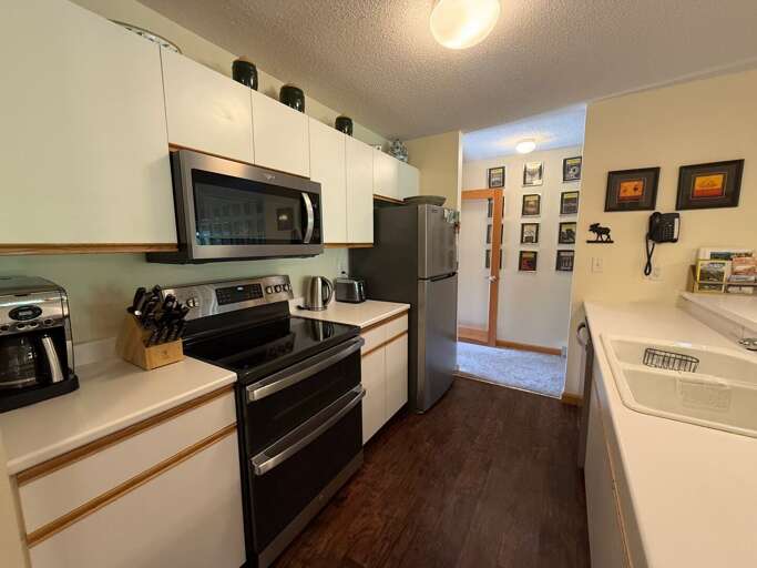 Kitchen with stainless steel appliances