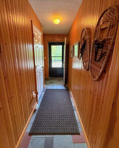 Entryway with bench and hooks