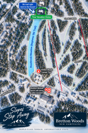 Stay right in the center of the action with this true ski-in/ski-out home adjacent to the beginner ski trail in Bretton Woods!
