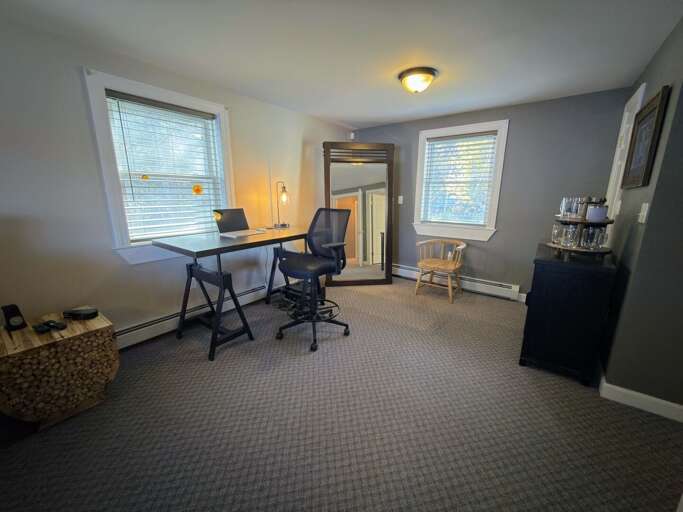 Main Level King Bedroom with Ensuite Bath and Desk