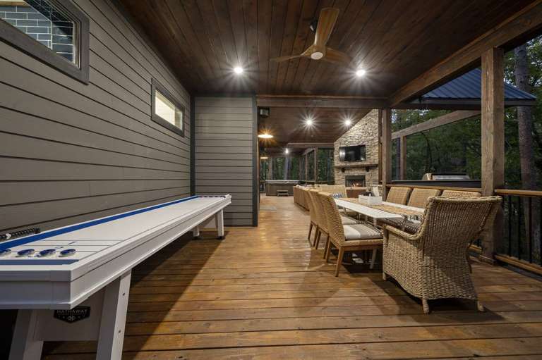 Spacious deck with room to lounge or play games Spacious deck with room to lounge or play games