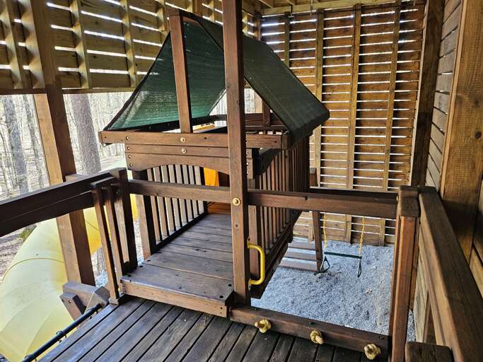 Covered playset area under the Deck
