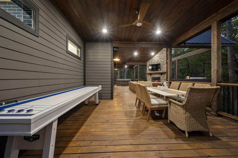 Spacious deck with room to lounge or play games