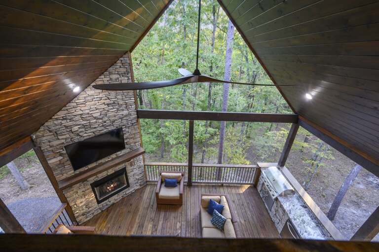 Enjoy views from the Peek a boo deck