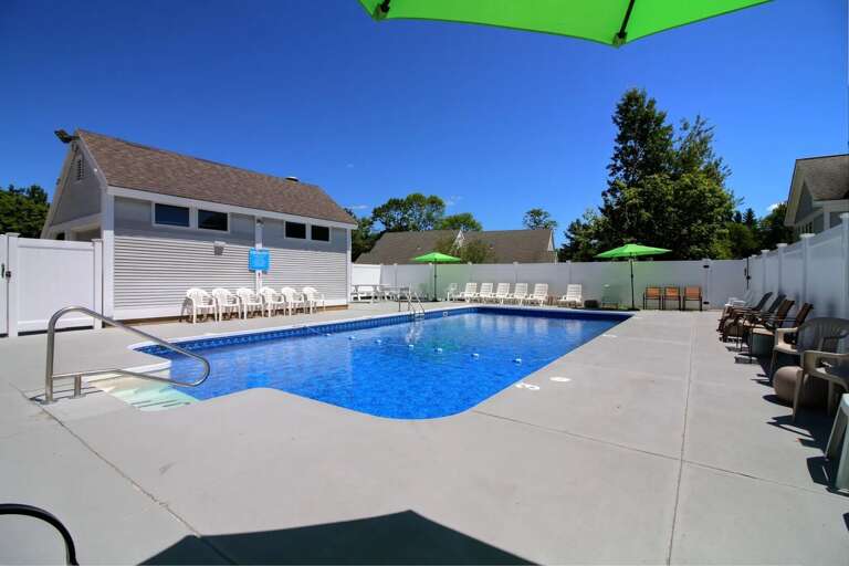 The seasonal outdoor community pool. A perfect refresh during a Vermont summer stay.