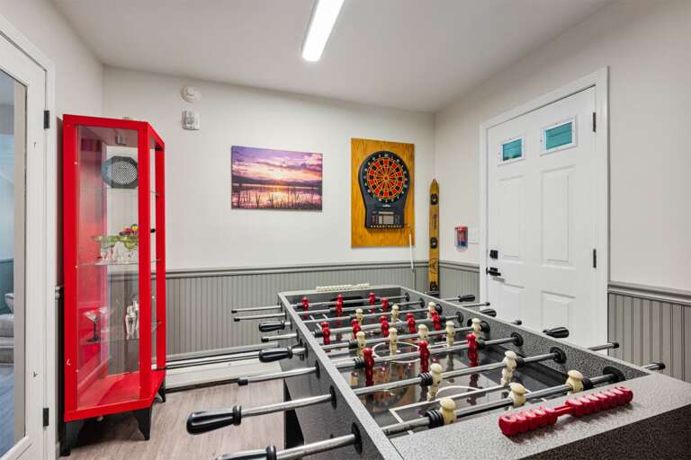 Rainy hours go quickly with foosball and electronic darts in the game room.