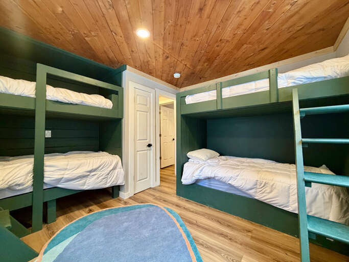 Bunk room #1 with 4 Twin beds.