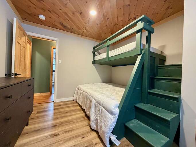 Bunk room #2 with a Queen and Twin bed.