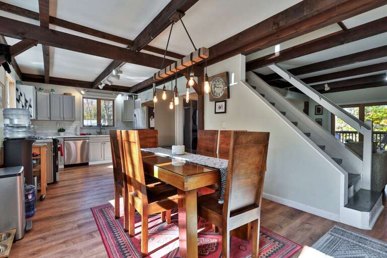 A real kitchen for a real group meal. Forget trying to cook in a tiny condo kitchen. This is where you make a full breakfast before hitting the slopes or a hearty dinner after.