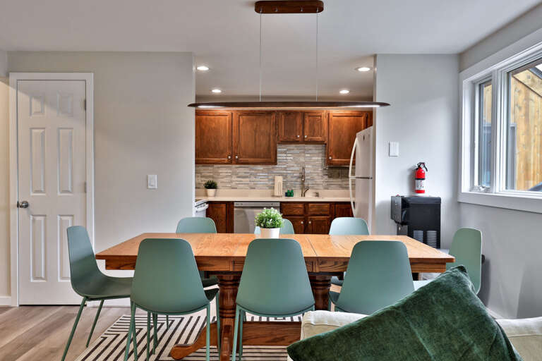 Gather around the table for a real meal. The open-plan space means no one misses out on the conversation.