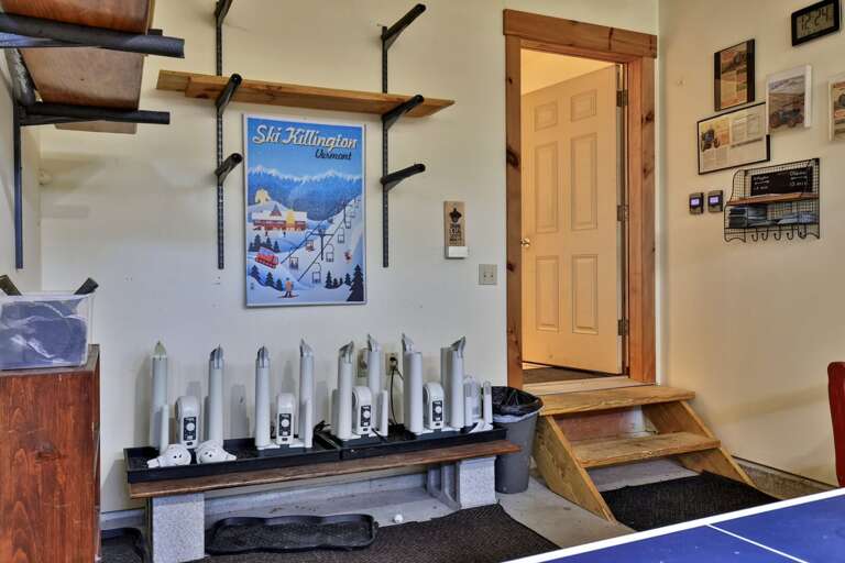A dedicated boot-drying station helps the group get gear ready for another mountain day.