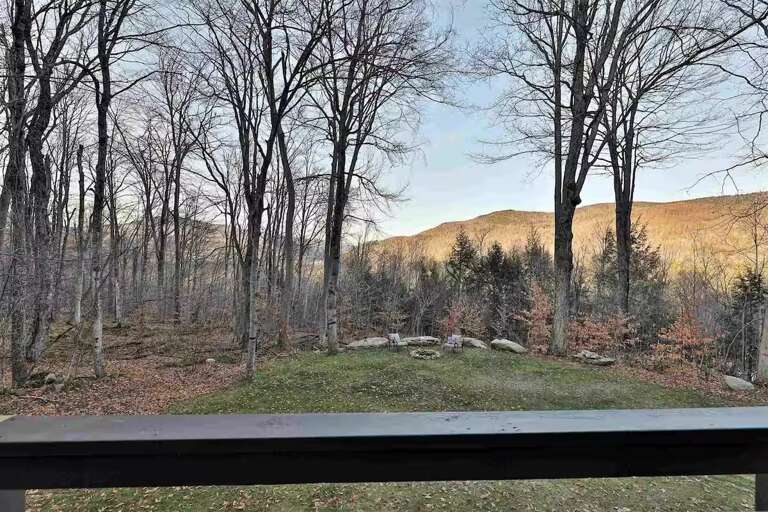 The mountain outlook is clearest when the trees have lost their leaves.